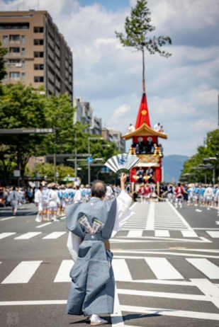 2022年の後祭に、196年ぶりに本格復帰した「鷹山」（たかやま）。　　　　（撮影：安田）