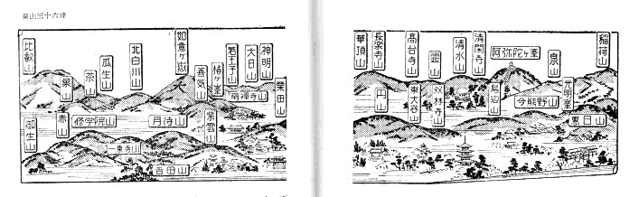 「東山三十六峰」（京都案內記，京都新聞 昭和31年《1956年》刊載）